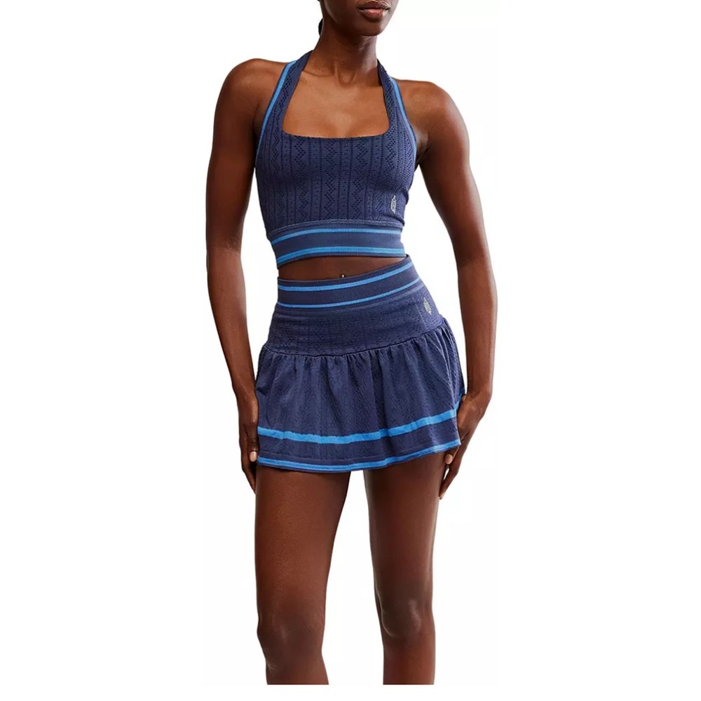 Free People Navy and Blue Knit Set